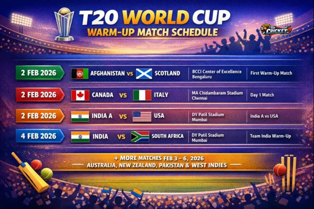 T20 World Cup Warm Up Match Schedule